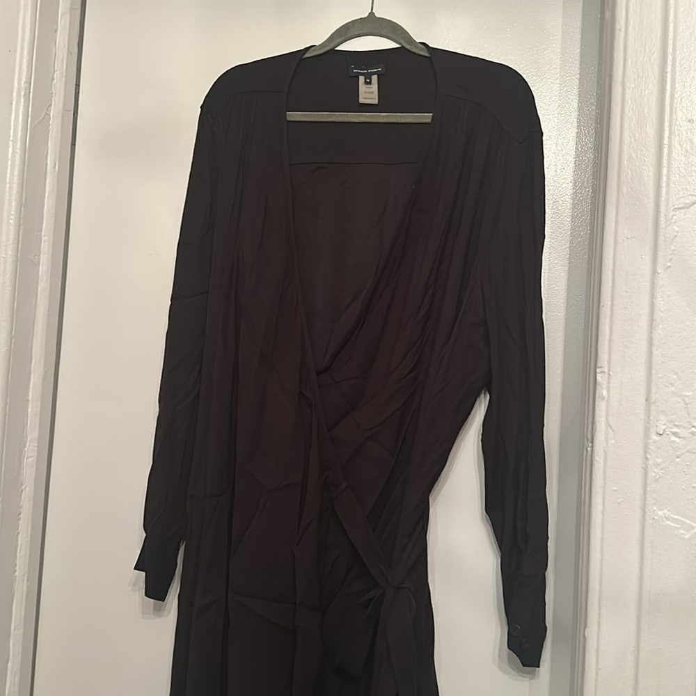 Universal Standard Black Long-Sleeved Wrap Dress